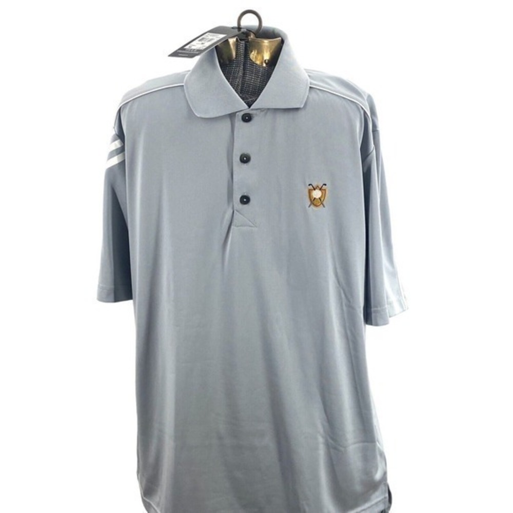 Adidas Mens Climacool Golf Polo Short Sleeve Shirt Grey Size Medium